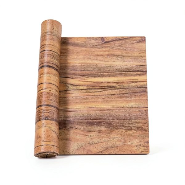 COSNIGHT Brown Peel and Stick Wallpaper Waterproof PVC Retro-1