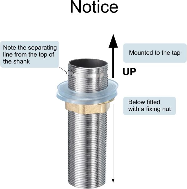 uxcell Faucet Extension Shank Stainless Steel Mounting Kit-3