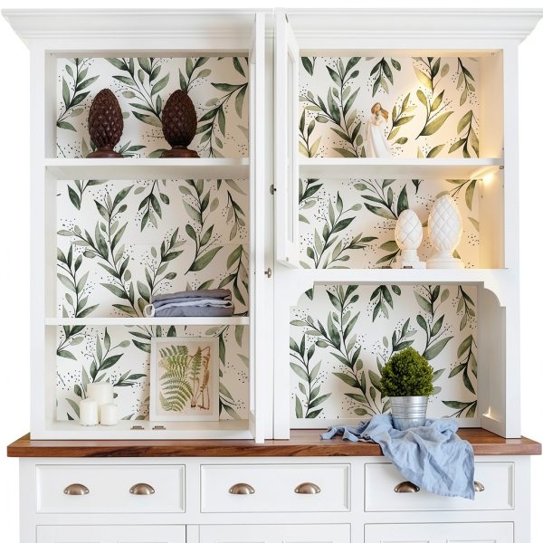 Livebor Leaf Peel Stick Wallpaper Green Vinyl Self Adhesive-4
