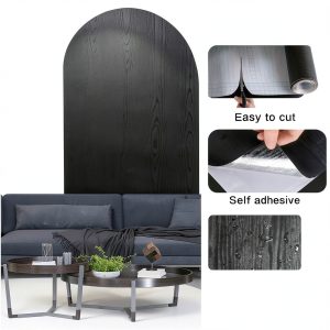 Vinjiasin Black Wood Grain Wallpaper Peel Stick Waterproof-1
