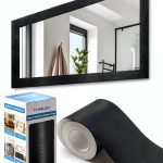 TIANLDD Black Self Adhesive Wallpaper Border Wood Grain-0