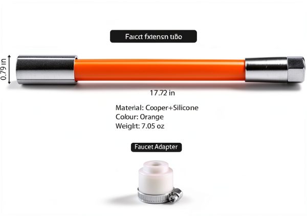 Shaoduoli Faucet Extension Tube 17.7in Orange PTFE-6