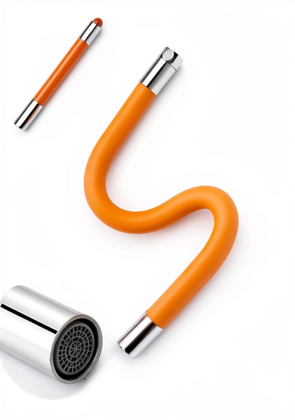 Shaoduoli Faucet Extension Tube 17.7in Orange PTFE-5