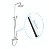 gotonovo 16 Inch Shower Extension Tube Matte Black Brass Tub Mount-3