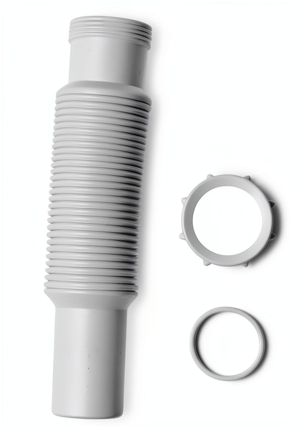 MADOL 1-1/2" Faucet Extension Tube 15" Flexible Connector White-0