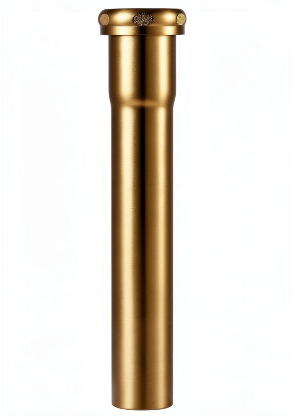 Fipoque 8 Inch Brass Slip Joint Extension Tube 18 Gauge Brushed Gold-2