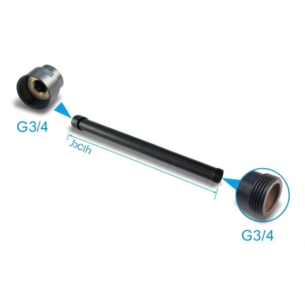 gotonovo 16 Inch Shower Extension Tube Matte Black Brass Tub Mount-5