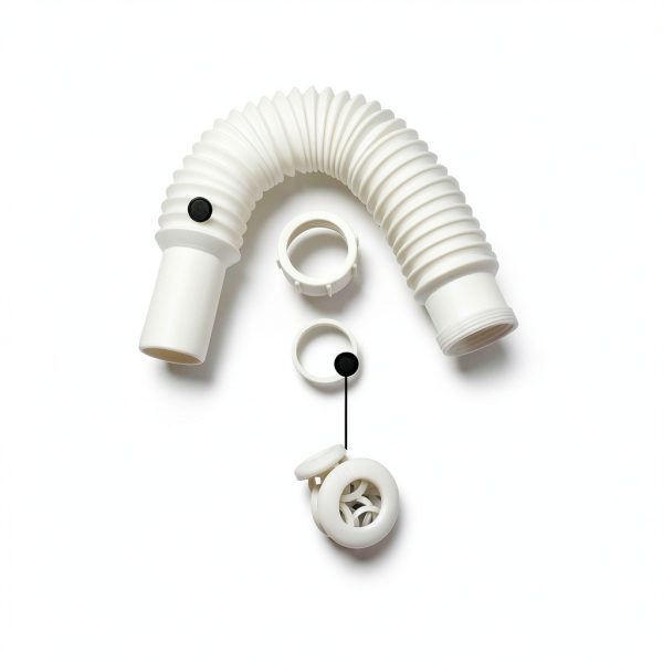 MADOL 1-1/2" Faucet Extension Tube 15" Flexible Connector White-5