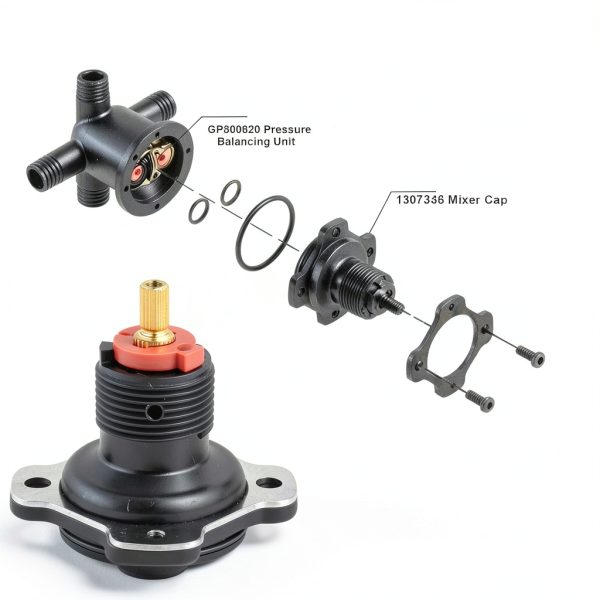 1307346 Mixer Cap & GP800820 Cartridge Kit by Edifla – Brass Black-5