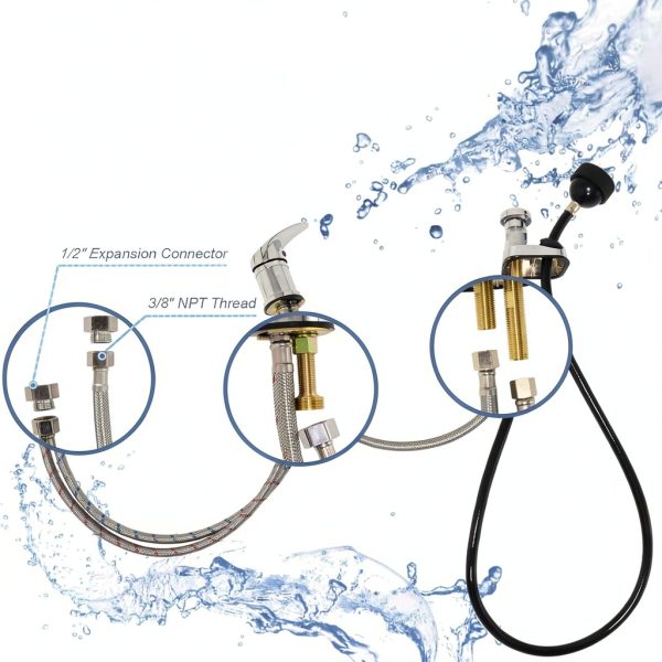 Shampoo Bowl Faucet Femitu Kit Vacuum Breaker & Sprayer Hose – Silver-4